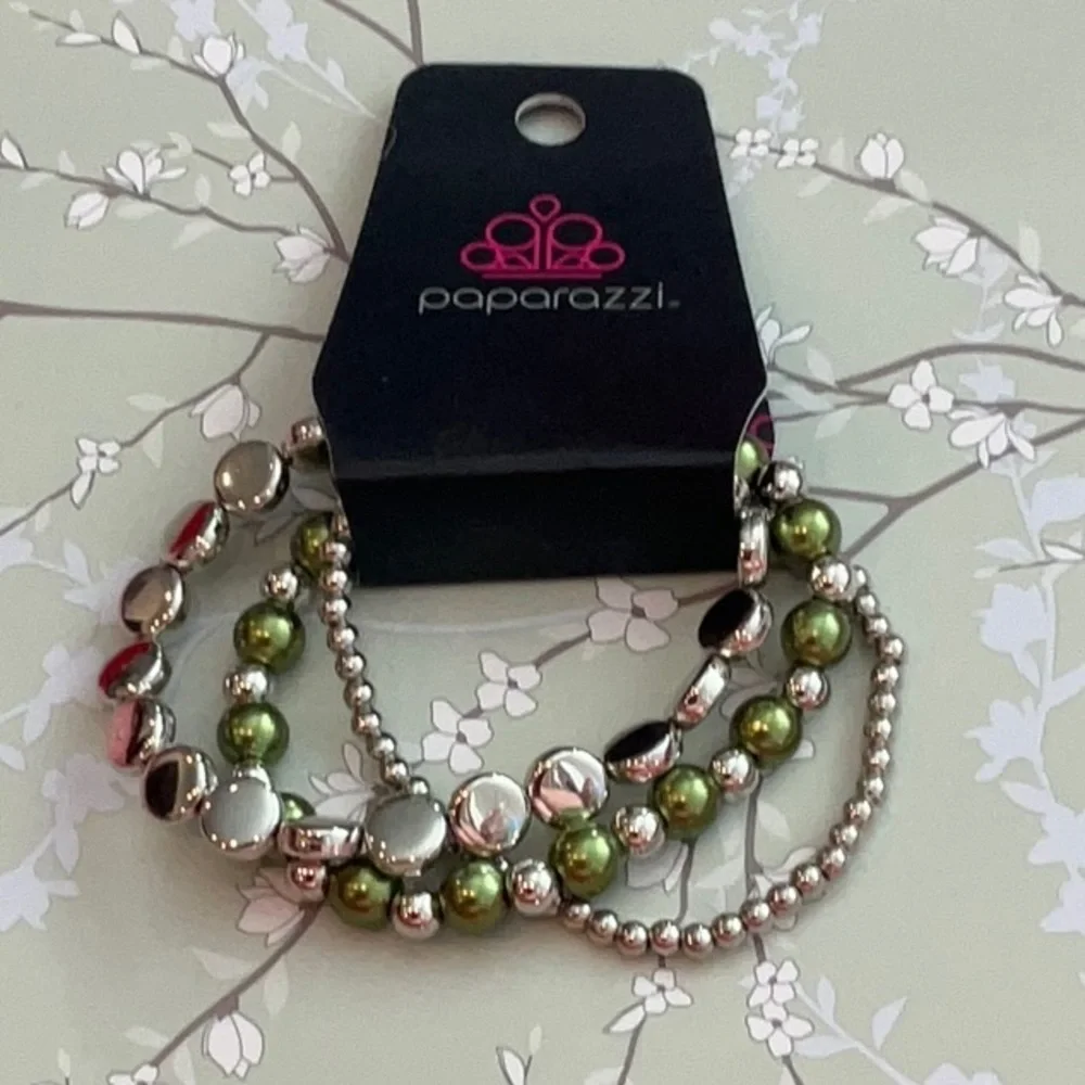 ❄️ Paparazzi | Green and Silver Beaded Bracelet Set Bohemian Beach